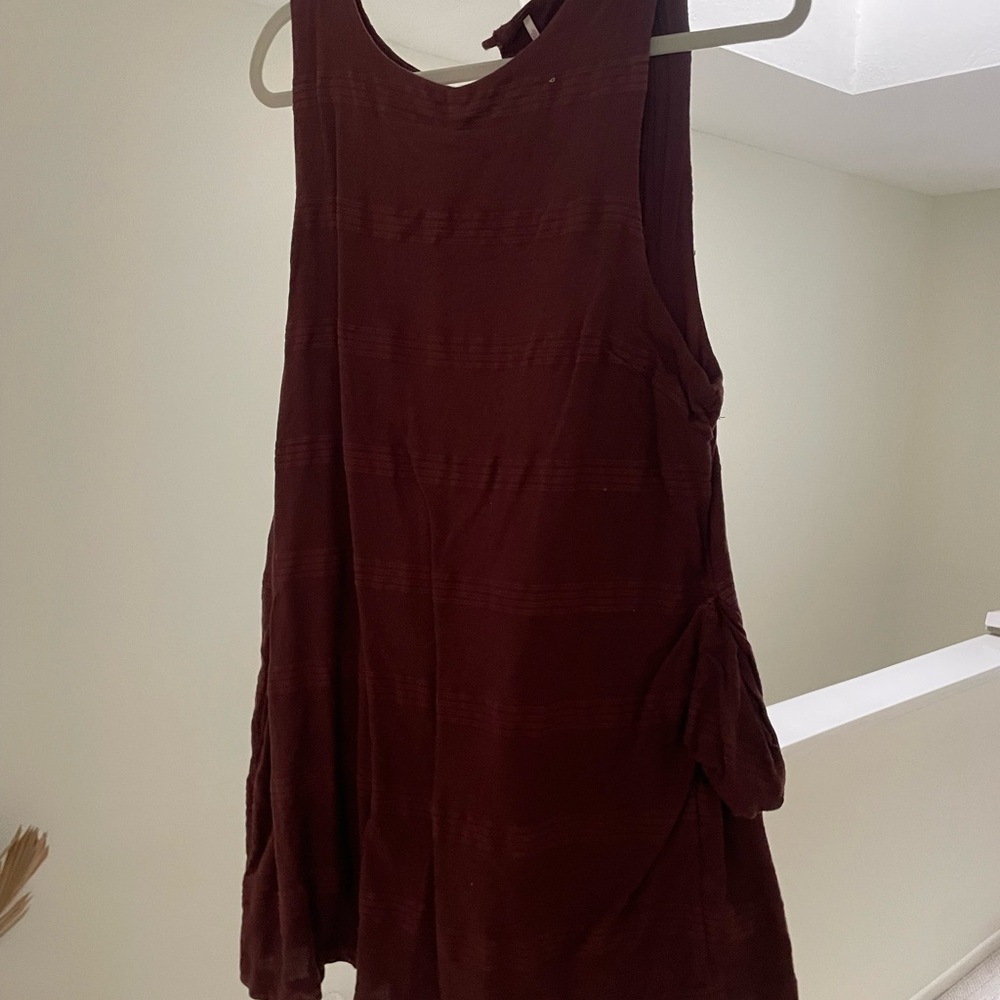 Free People Textured Burgundy Romper